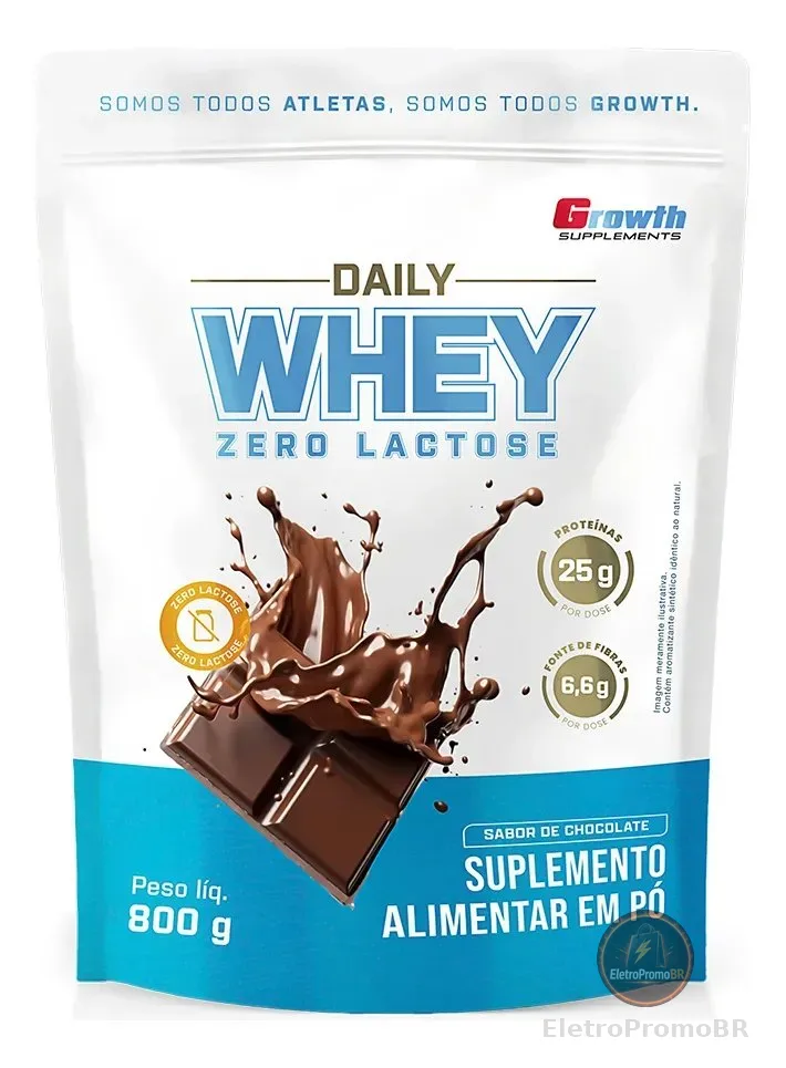 Daily Whey Protein Zero Lactose 800g Growth Supplements Chocolate
