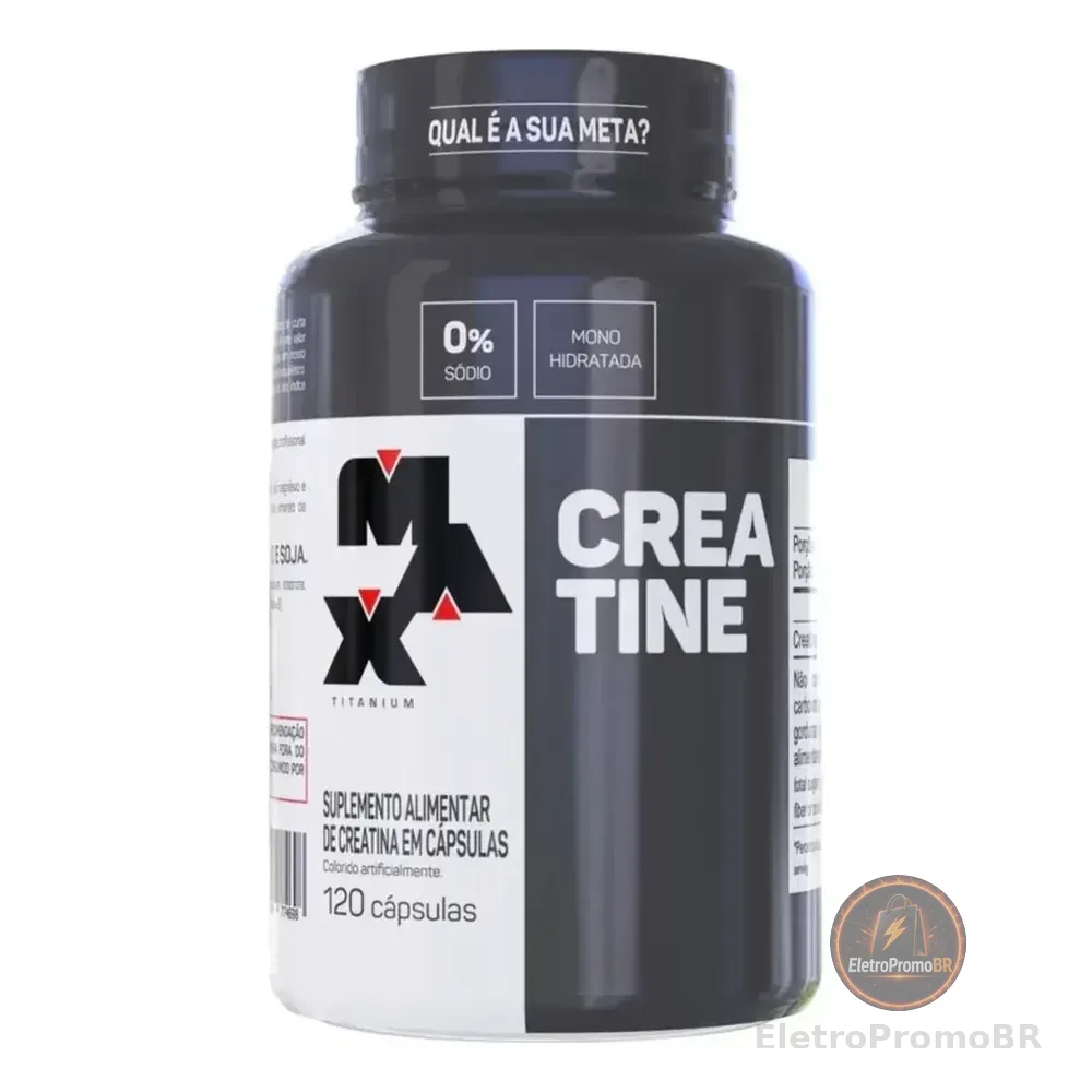 Creatine Monohydrate 120 Cápsulas Max Titanium Sem Sabor