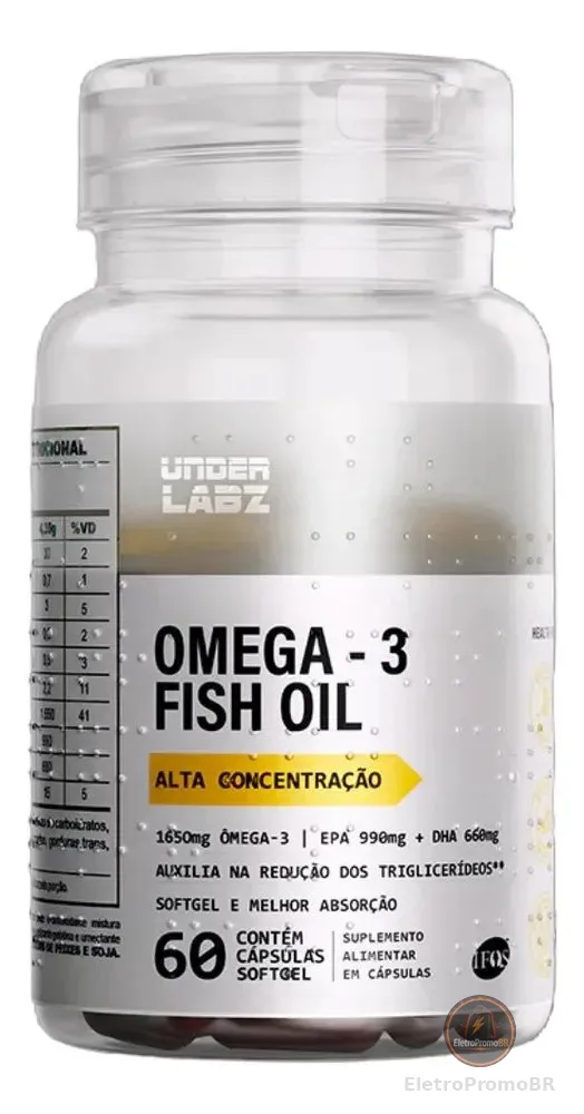 Omega 3 Fish Oil 1650 Mg Epa 990 Dha 660 60 Caps - Under Labz Sem Sabor
