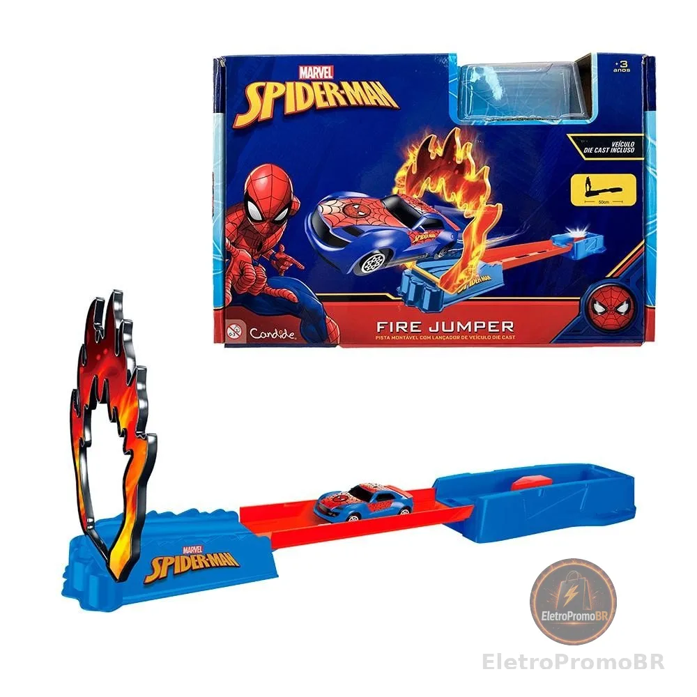 Pista para miniveículos Homem-Aranha - Salto em Chamas