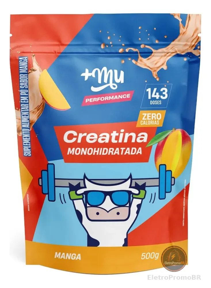 Creatina Refil 500g Performance 100% Pura Sabor Manga +mu