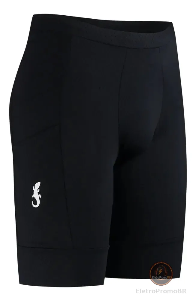 Bermuda Long Run De Compressão Para Corrida Com 5 Bolsos Preto P