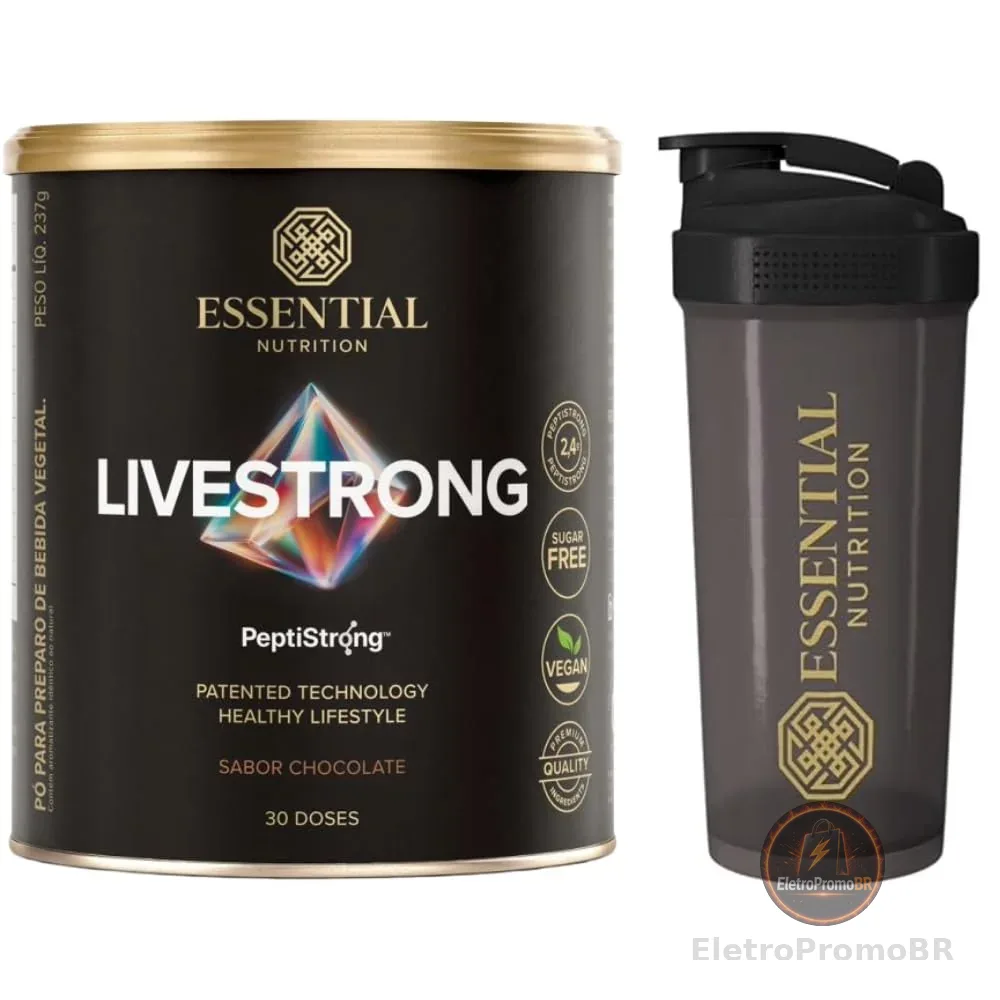 Combo Essential Nutrition - LiveStrong Sabor Chocolate + Coqueteleira oficial