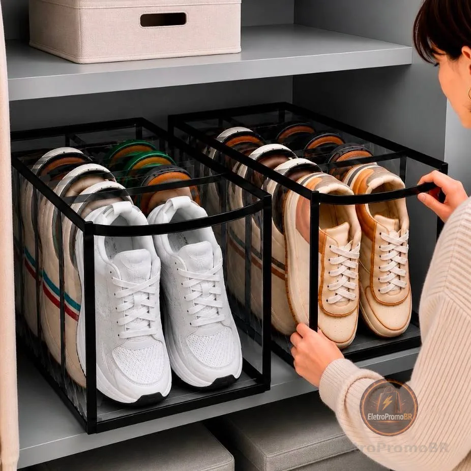 Kit Com 2 Sapateiras 5 Nichos Para Organização Sapato
