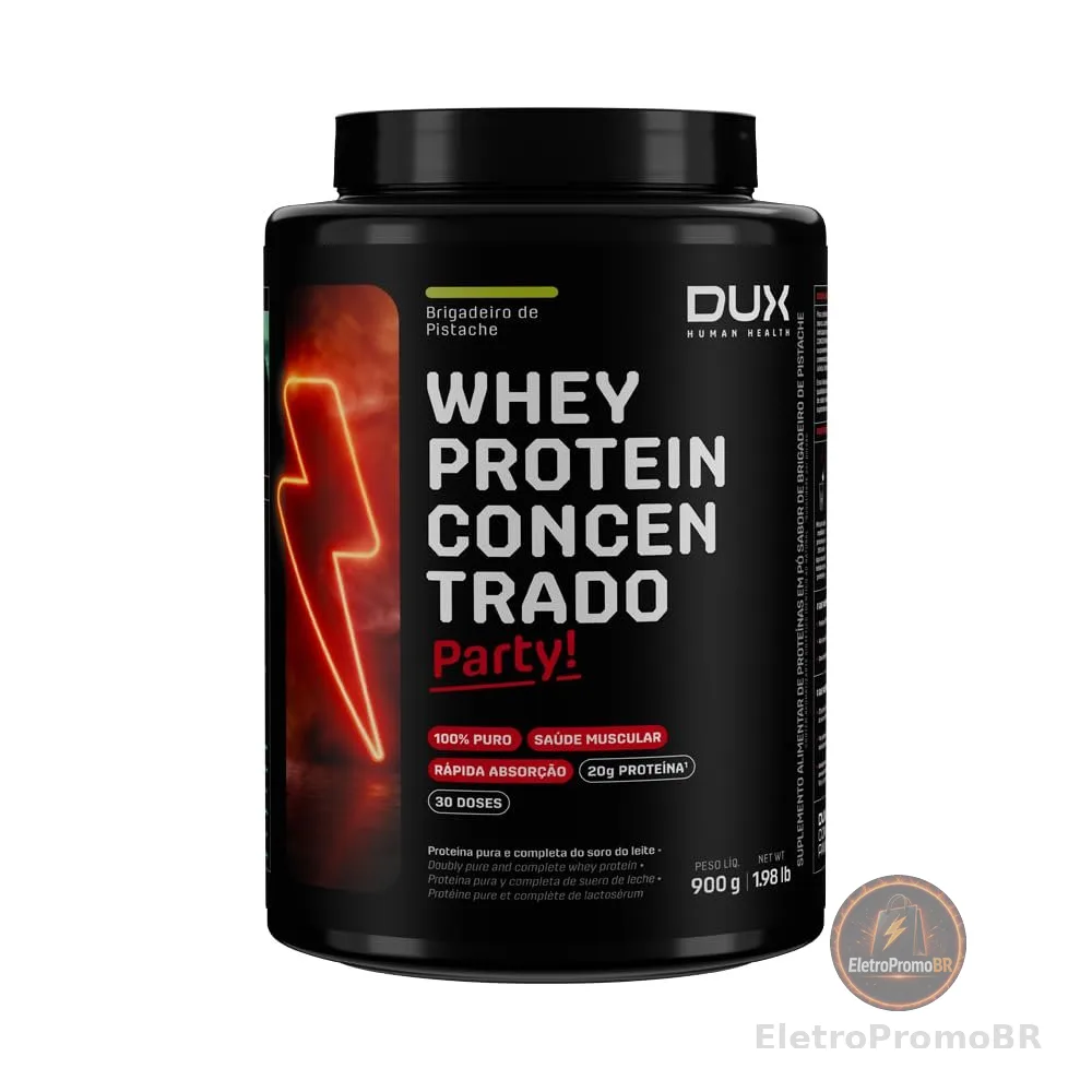 Whey Protein Concentrado Pote (900g), Brigadeiro de Pistache, Dux Human Health