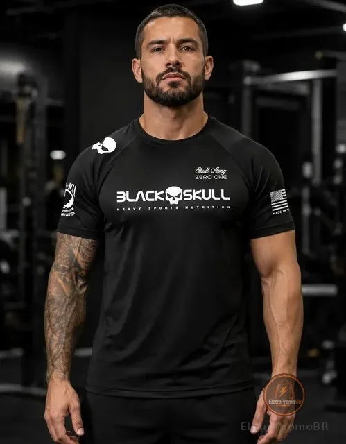 Camiseta Black Skull Dry Fit Soldado Bope Preta Original