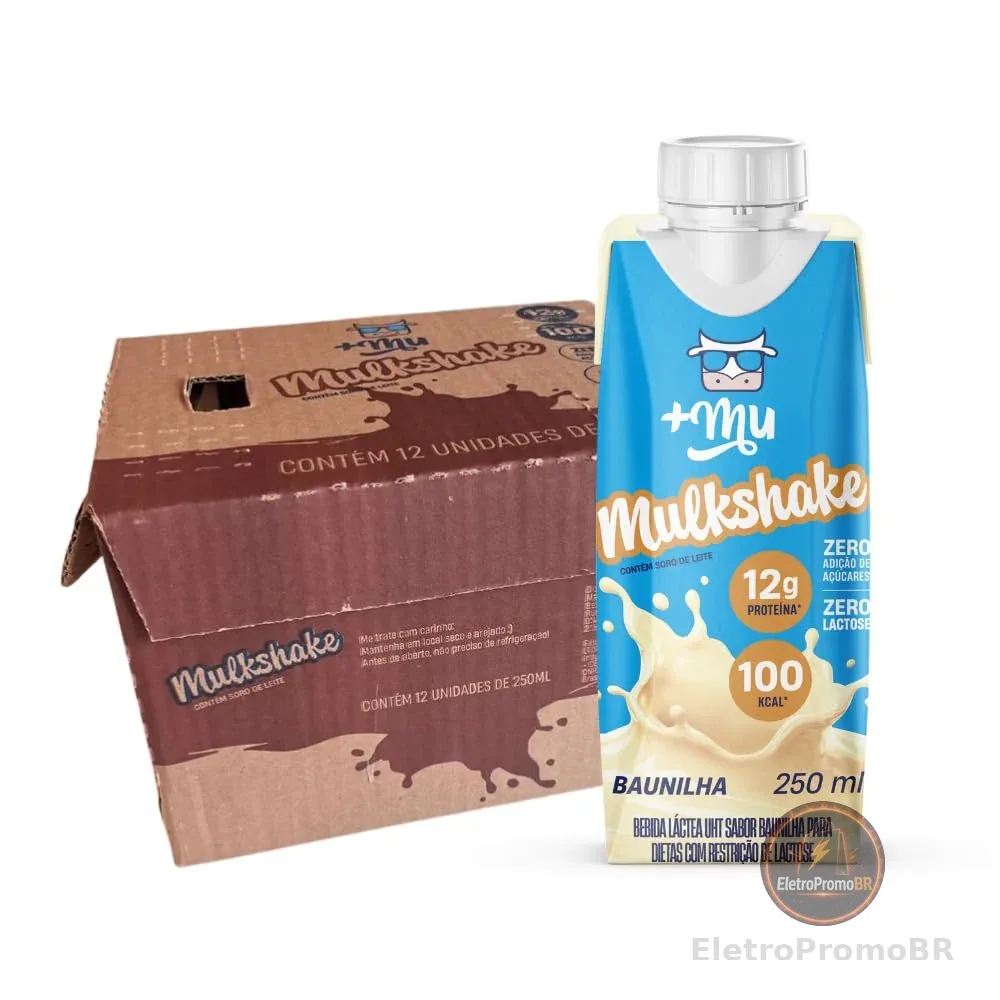 +Mu Mulkshake Bebida Proteica Sabor Baunilha - Pack 12 unidades 250 mL