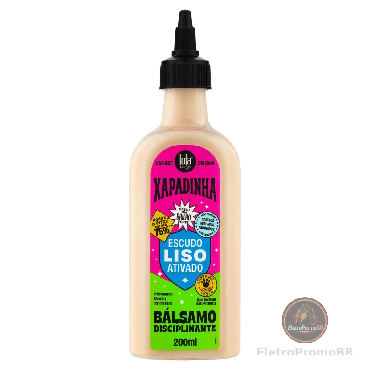 Lola From Rio – Xapadinha – Bálsamo para pentear sem enxágue para cabelos lisos, proteção térmica, efeito antifrizz, alinhamento e softnes 200 ml