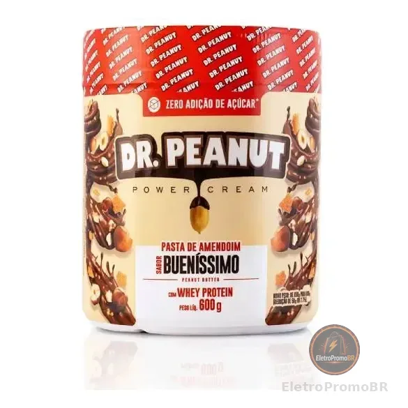 Pasta De Amendoim Com Whey Protein Bueníssimo 600g Dr. Peanut