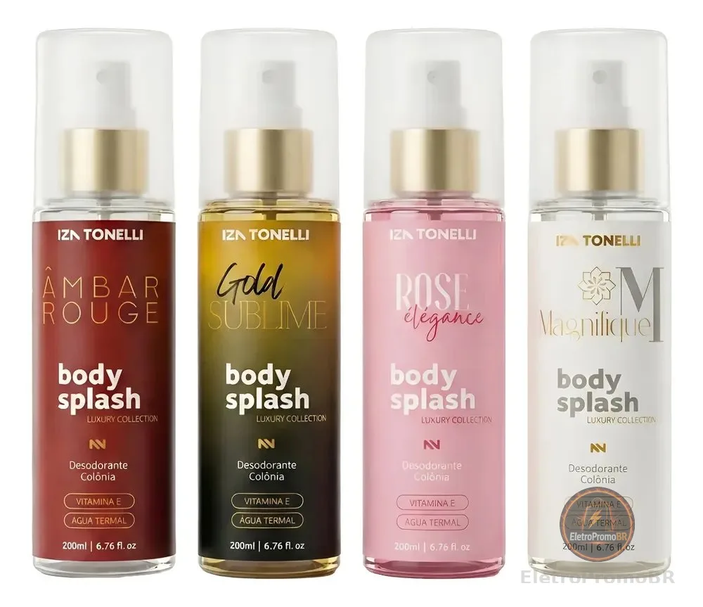 Kit 4 Body Splash Feminino 200ml Perfume De Luxo Colônia Iza
