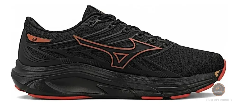 Tenis Mizuno Jet 8 Masculino Preto E Vermelho Preto Preto E Vermelho Liso 41 Br