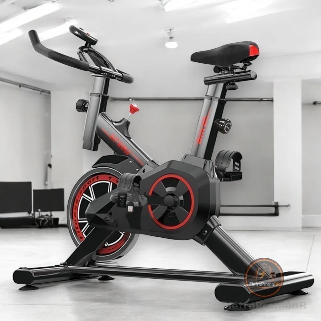 Bicicleta Spinning Ergométrica Para Exercícios Com Monitor Profissional Sport Suporta até 120kg