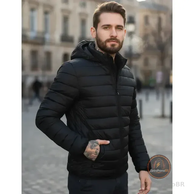 Bobojaco Masculino Forrado Térmico Capuz Impermeável