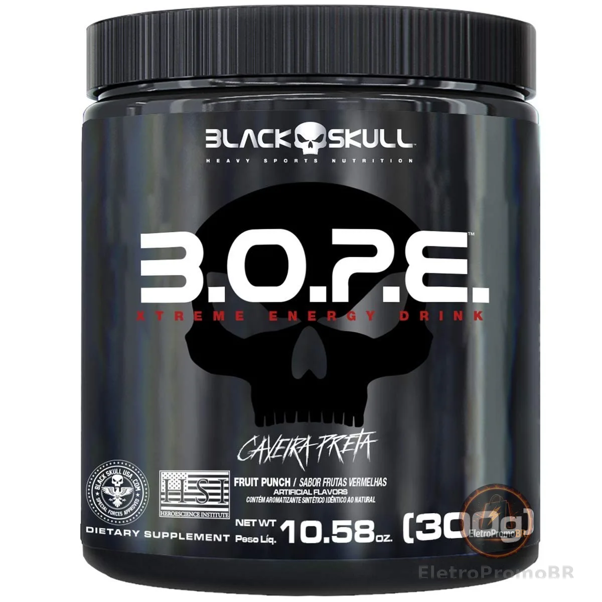 B.O.P.E Pré Treino - 300G Frutas Vermelhas - Black Skull, Black Skull