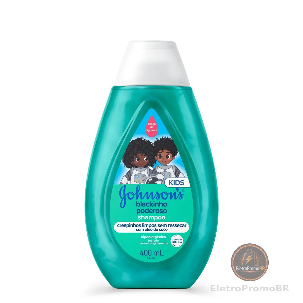 Shampoo Infantil Para Cabelos Crespos Johnson's Blackinho Poderoso, 400ml