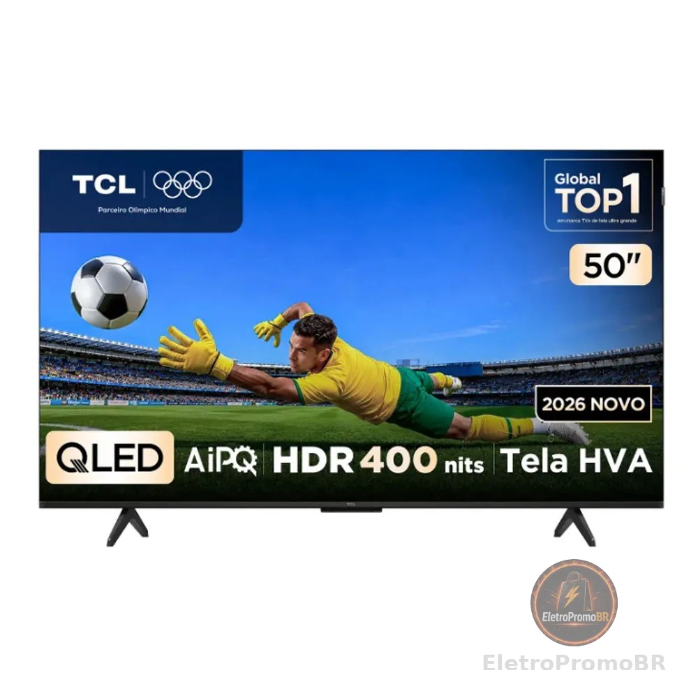 Smart TV P7L 50 Polegadas 4K UHD QLED AiPQ TCL preto Bivolt