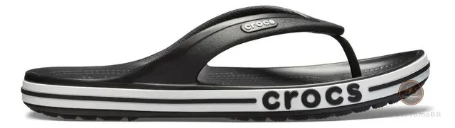 Chinelo Crocs Bayaband Flip Black/white