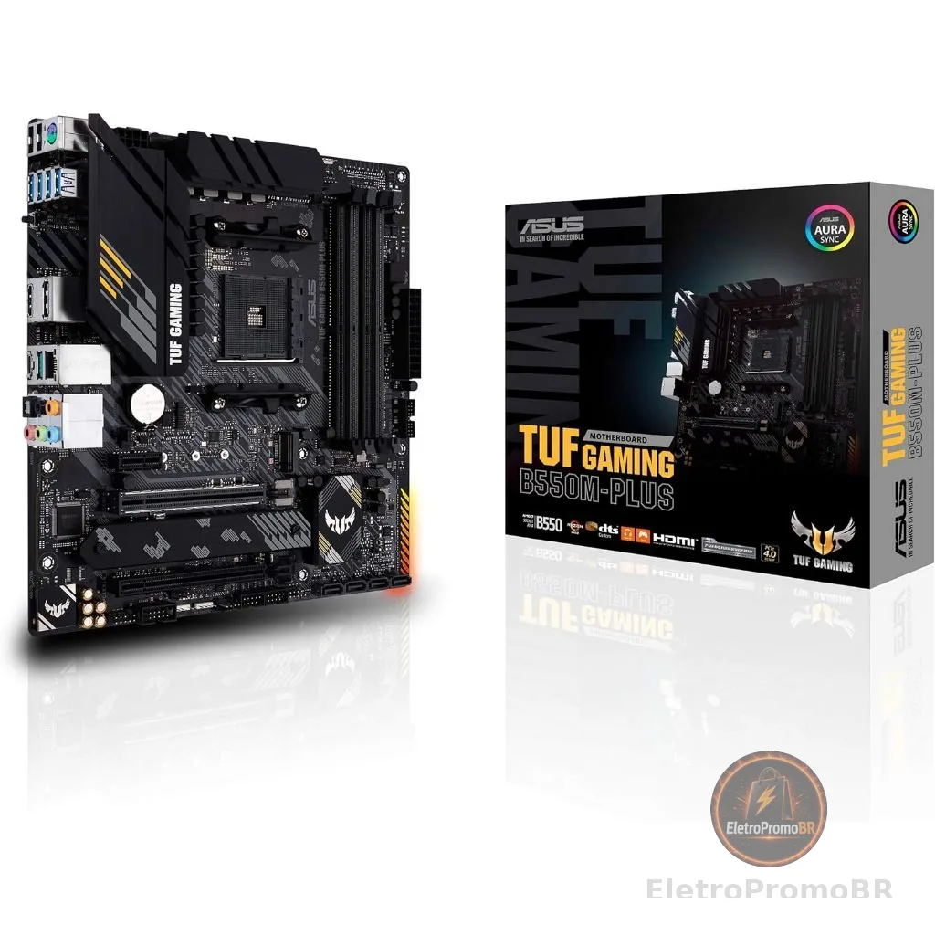 Placa-mãe Asus P/amd Am4 B550m-plus Tuf Gaming 4xddr4 Matx