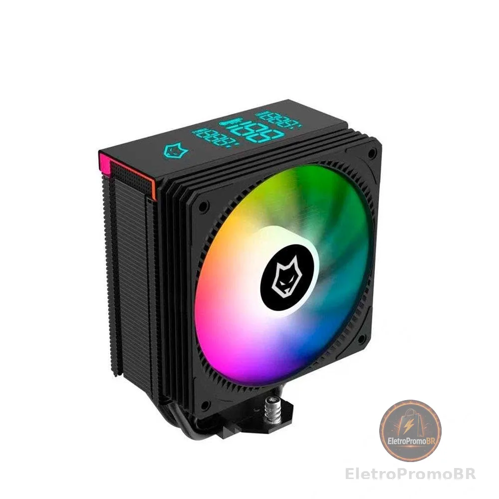 Air Cooler ARGB com Display Husky Alisius 500, AMD/INTEL, 90mm, 95W - HAC500PT