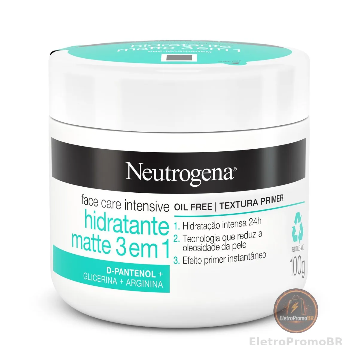 Neutrogena Hidratante Facial Matte 3 em 1 Face Care Intensive, 100g