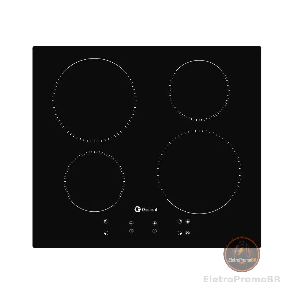 Cooktop Gallant 4 Bocas Vitrocerâmico Preto Indução 220V Painel Touch Screen