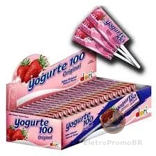 Pirulito Mastigável Yogurte Morango 50Un
