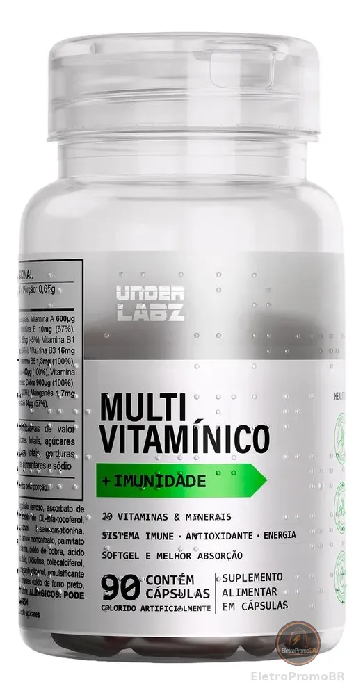 Multivitaminico Under Labz Vitamina B12 Óxido De Zinco Cobre Multivitaminico 90 Caps