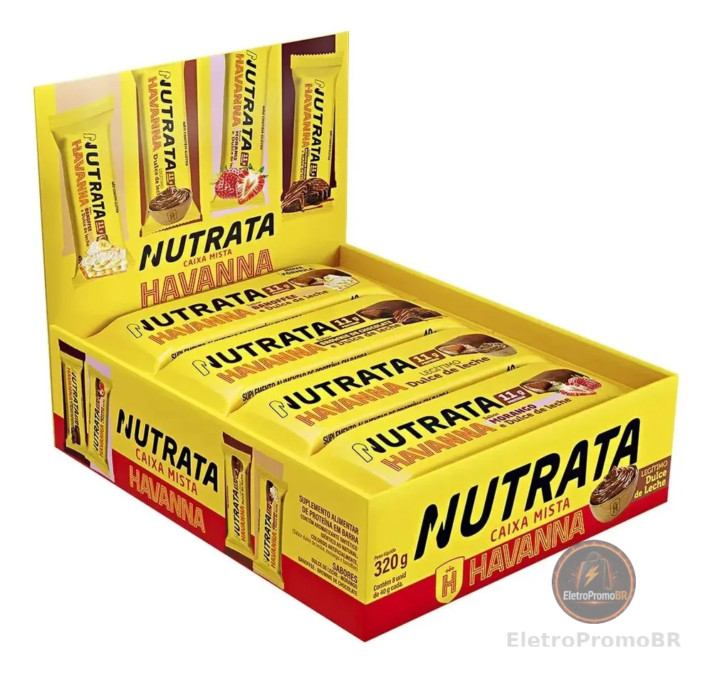 Barra De Proteína Havanna Display Mista 8un De 40g - Nutrata 8x Unidades
