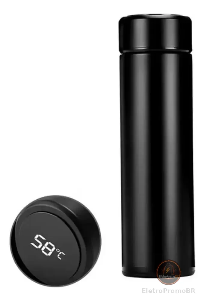 Garrafa Térmica Digital 500ml Display Led Temperatura Inox