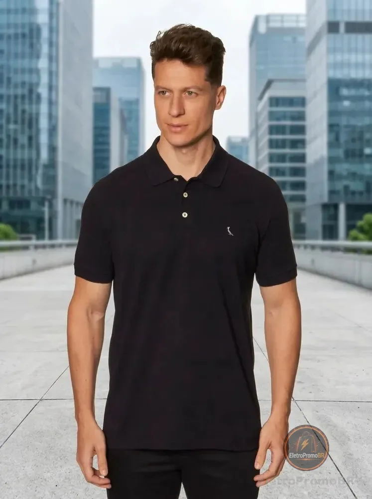 Camisa Reserva Masculino Polo Regular Essence Preto Liso P
