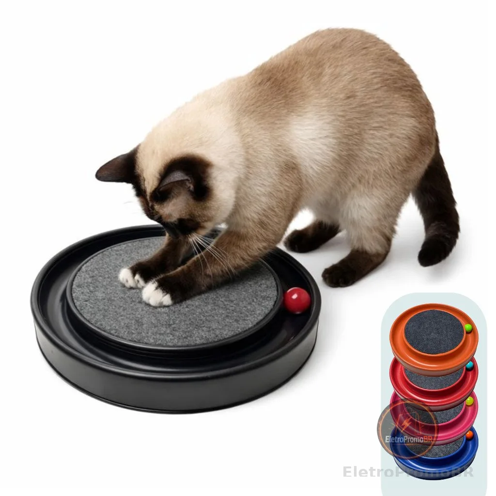 Arranhador Redondo Para Gato Relax Com Bolinha Miau