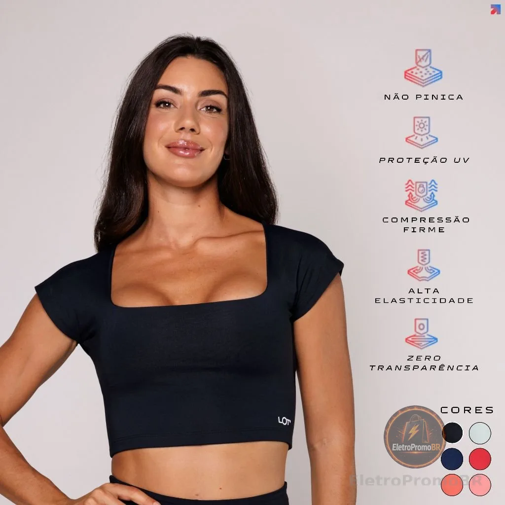Top Poliamida Feminino Costas Aberta Decote Quadrado Esportivo Academia Musculação Corrida