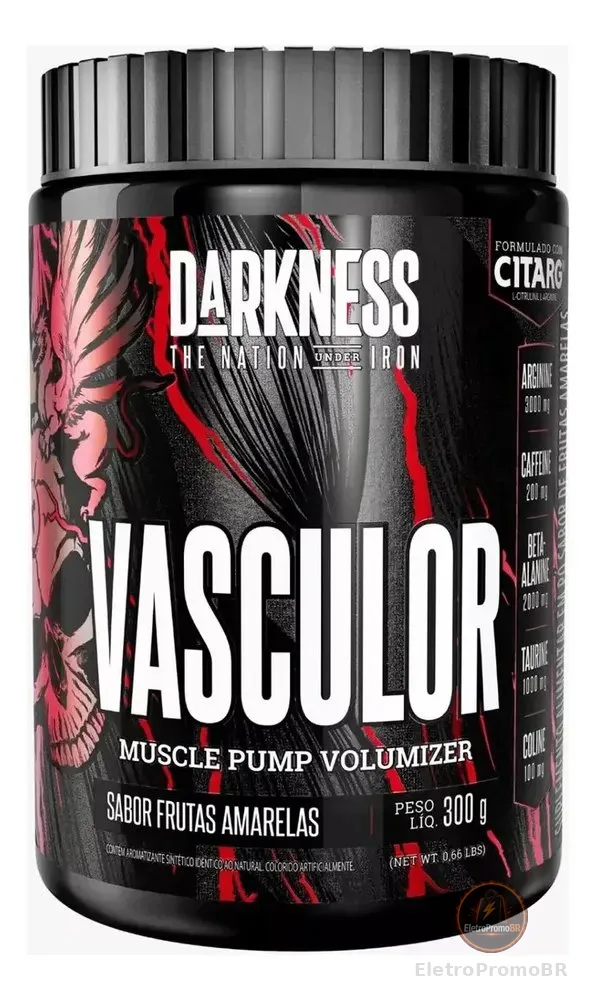 Suplemento Vasculor Pré Treino Frutas Amarelas 300g Darkness Frutas Amarelas