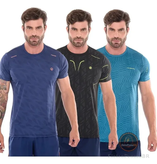 Kit 3 Camisetas Dryfit Masculina.