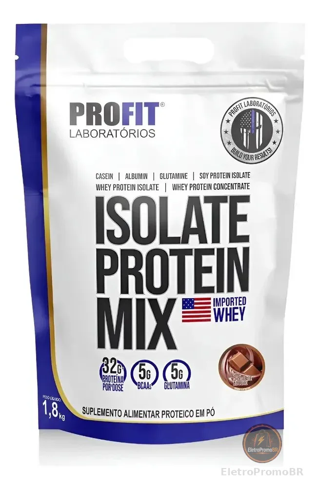 Whey Protein Isolate Protein Mix Refil 1,8kg Profit Sabor Chocolate ao leite