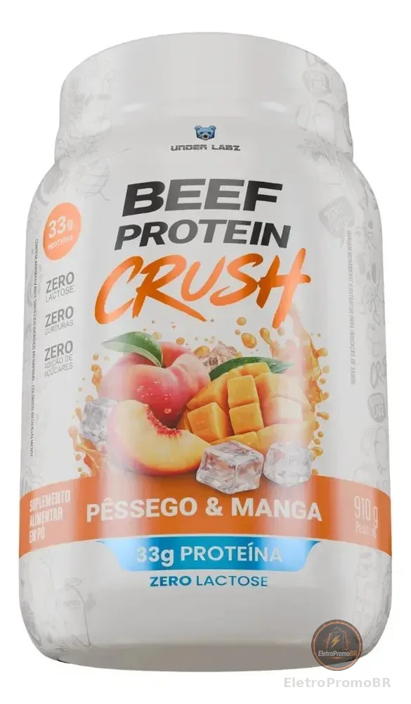 Whey Beef Protein Zero Lactose/zero Açucar 910g - Underlabz Pêssego E Manga