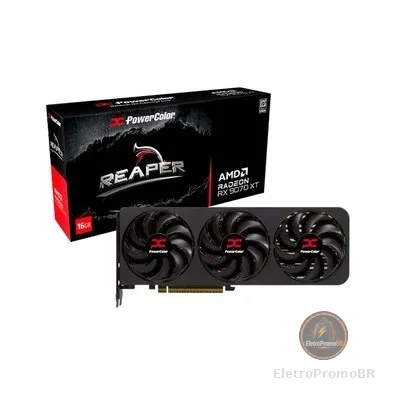 Placa de Vídeo PowerColor Reaper AMD Radeon RX 9070 XT 16GB GDDR6 - RX9070XT 16G-A