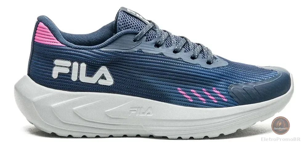 Tênis Fila Sprint Feminino Esportivo Caminhada Confortável Marinho/rosa Liso 36 Br