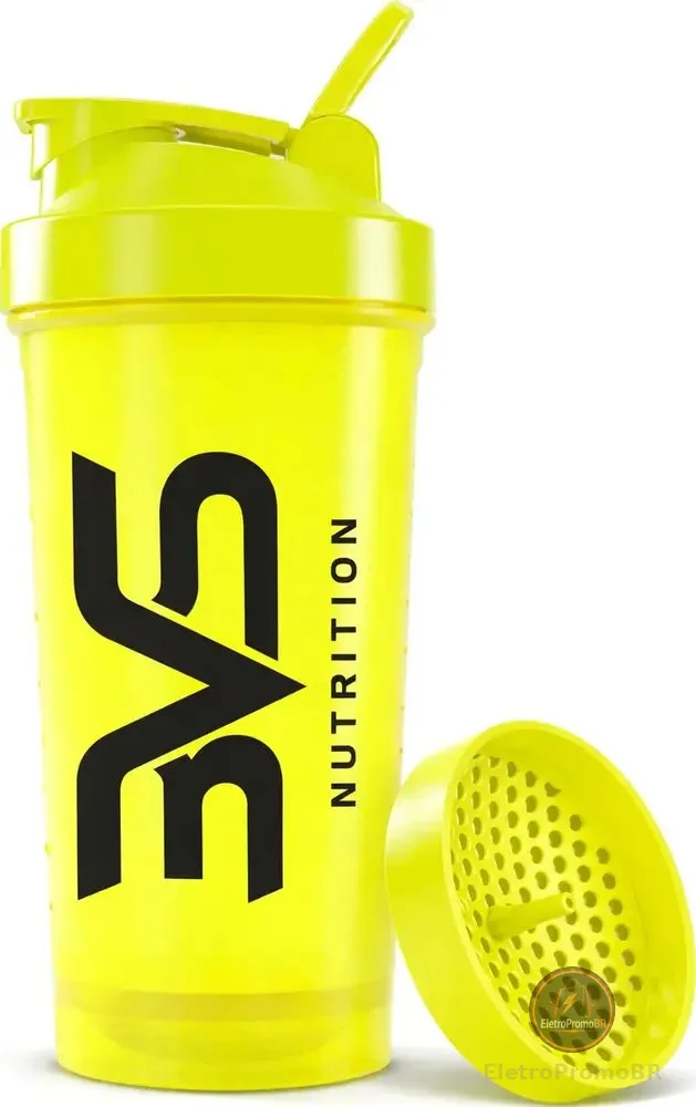 Coqueteleira / Shaker Amarelo - Academia 600ml - 3vs Nutrition