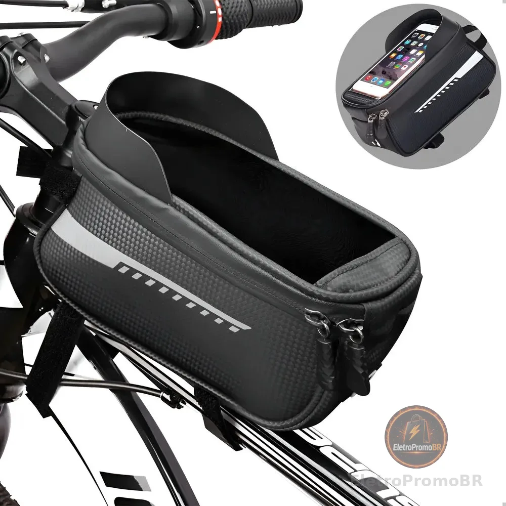 Bolsa Quadro Bike 2l Prova D Agua Celular Gps 7'' Acessórios Preto