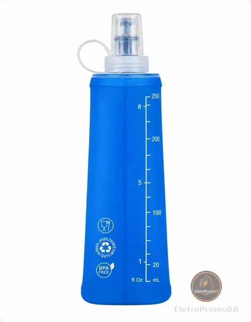 Garrafa Dobrável 250ml Ciclismo Corrida Caminhada Hidratação