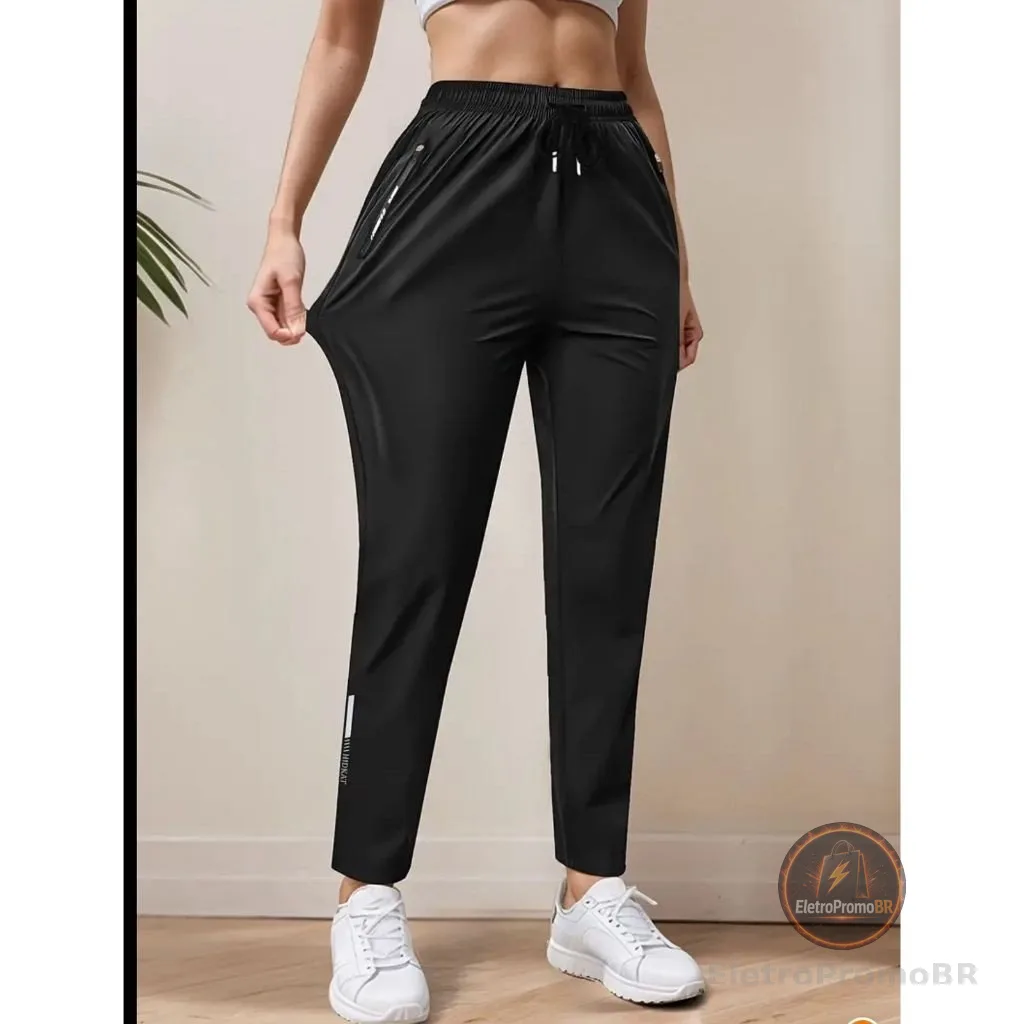 Calça Feminina Dry Fit Com Elastano Esportiva Fitness Slim Fit