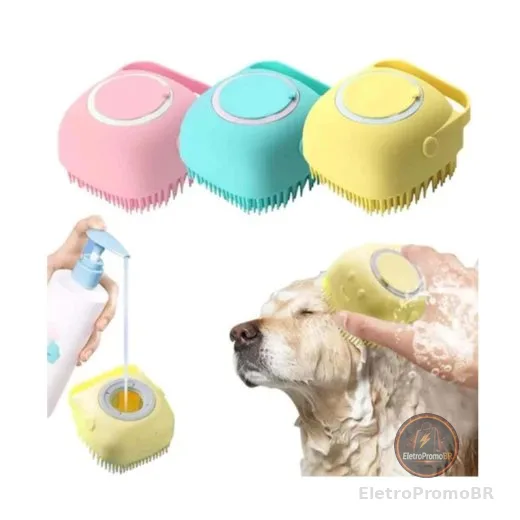 1/2/3 Esponja De Silicone Para Banho Com Dispenser Shampoo Sabonete Escova Pet Criança Adulto Cor Aleatória