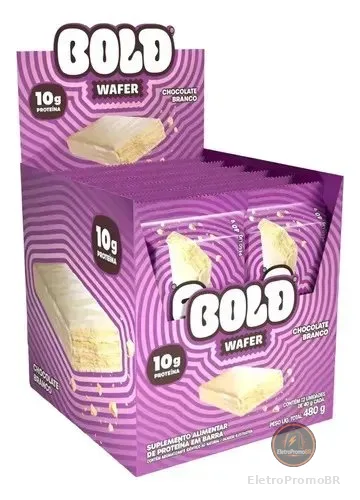 Wafer Bold Snacks Plano 10g Proteína Avelã 40g Unidade Chocolate Branco