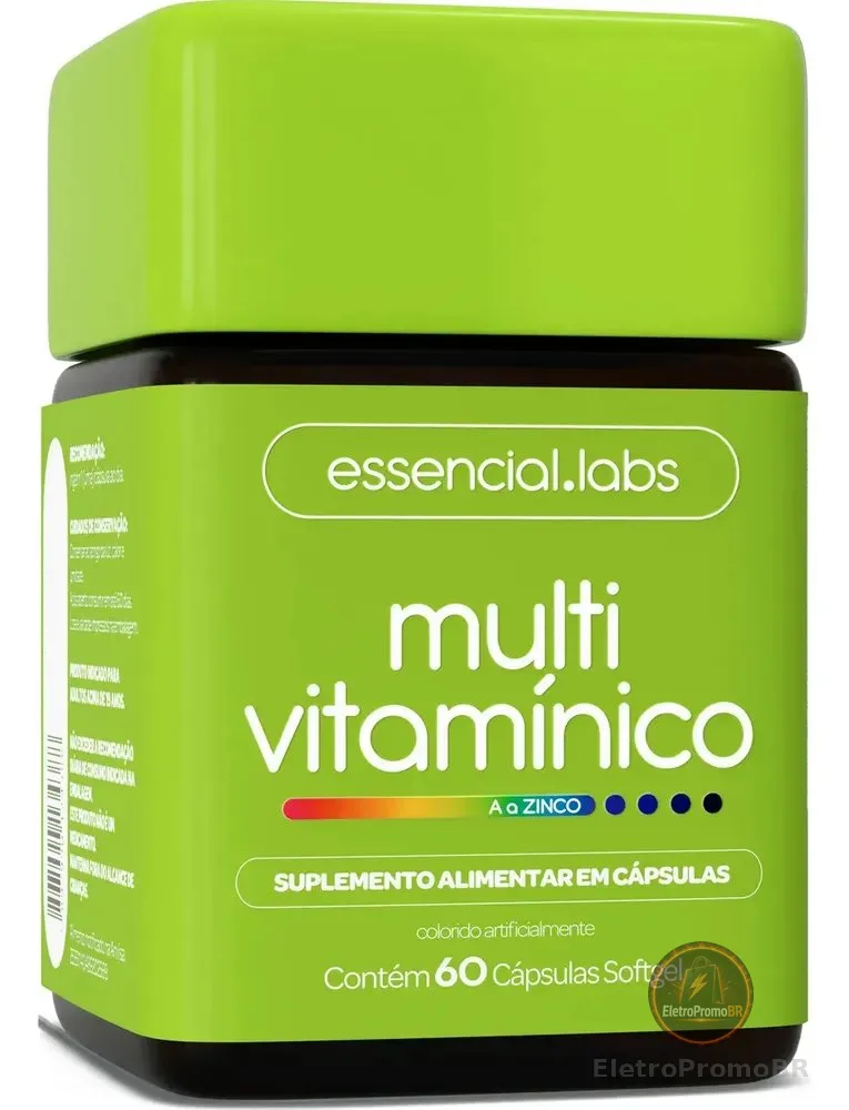 MULTIVITAMINICO de A a ZINCO - Polivitamínico com Fórmula Avançada e Concentrada - 60 cápsulas Softgel