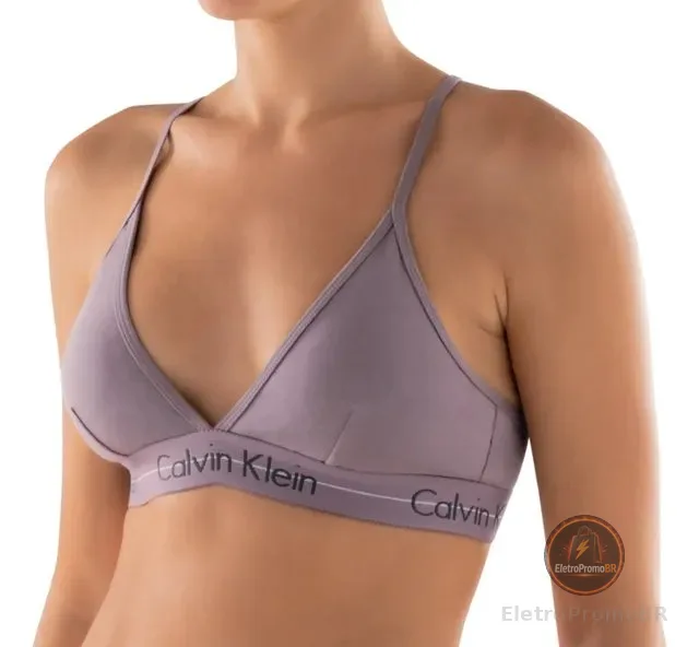 Top Nadador Calvin Klein Sem Bojo Cotton Algodão Feminino