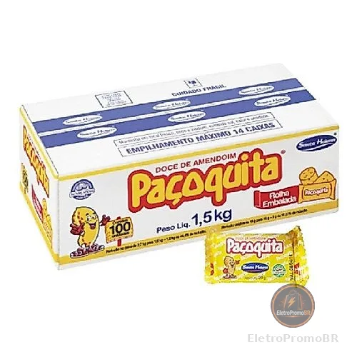 Paçoquita Santa Helena Rolha Caixa De 1,5 Kg Com 100 Unidades De 15g
