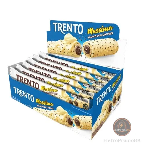 Chocolate Trento Massimo Branco Com Cookies 15 Unidades De 25g