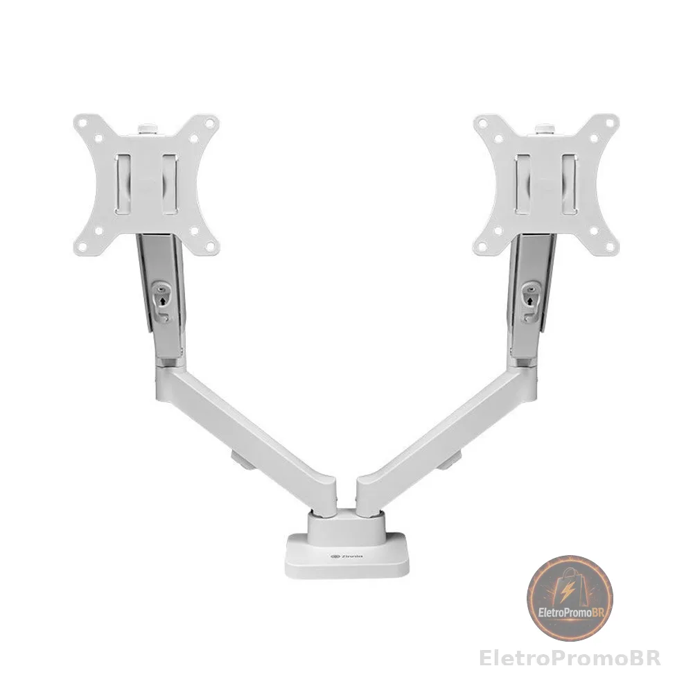 Suporte Articulado Para 2 Monitores 13 a 32 Pistão a Gás Zinnia Nimbo 210 Branco