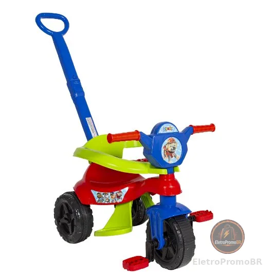 Motoca Triciclo Velotrol Criança 1 ano Infantil Completo Com Pedal Empurrador Protetor - QUEEN SHOP